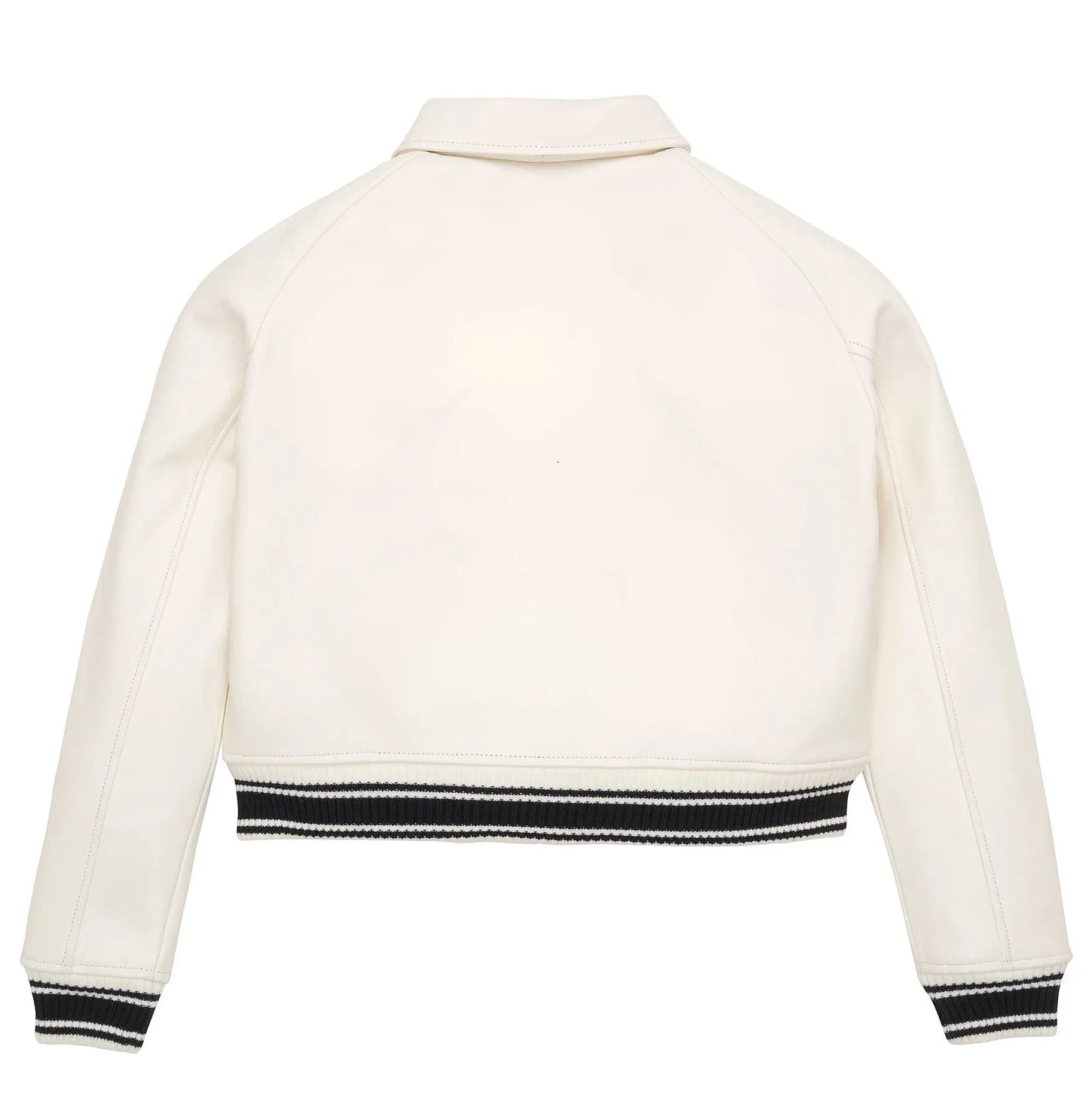 Back of Wholesale White Avirex Cropped Icon Jacket