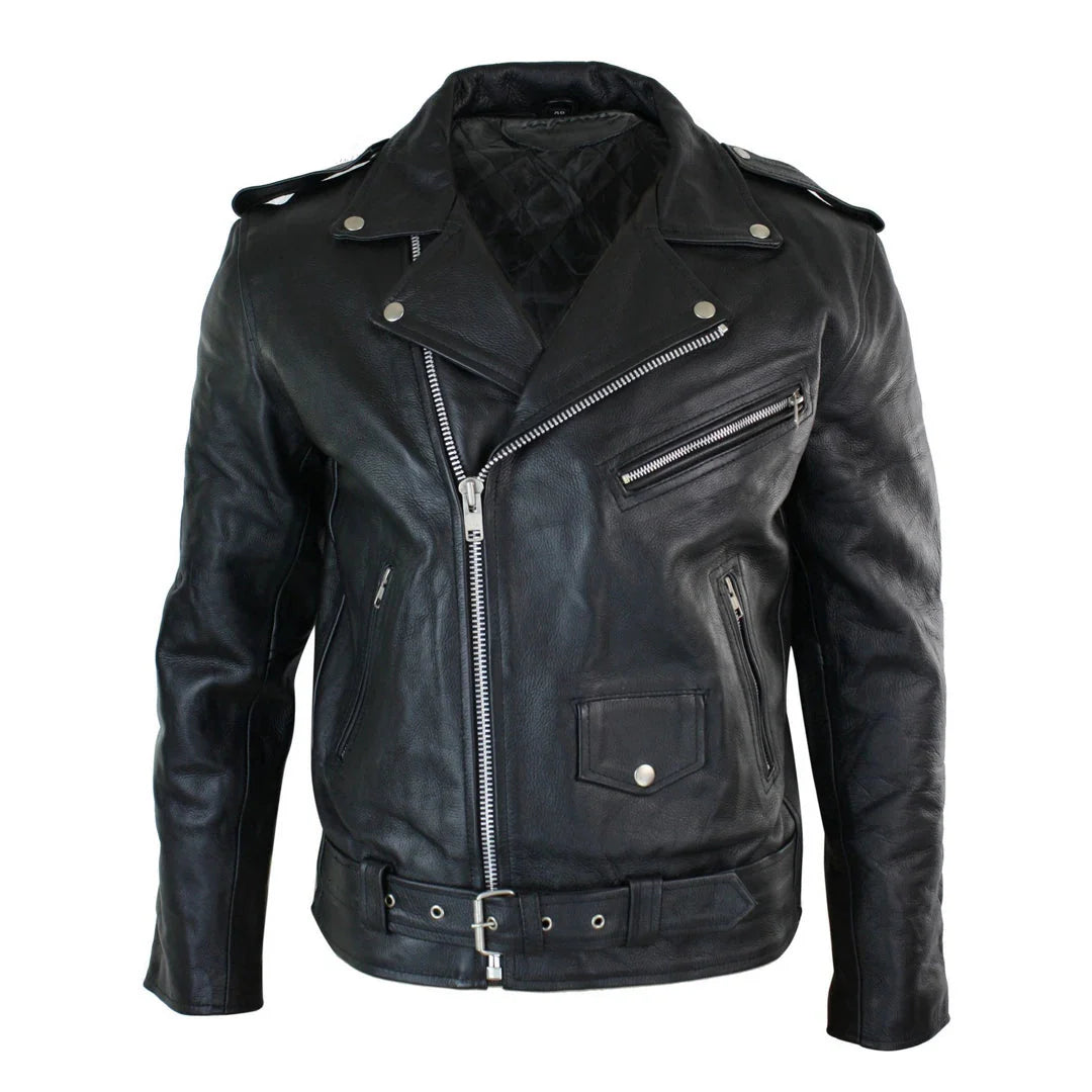wholesale-genuine-leather-black-biker-jacket-closed-front-by-SKS-Wholesales