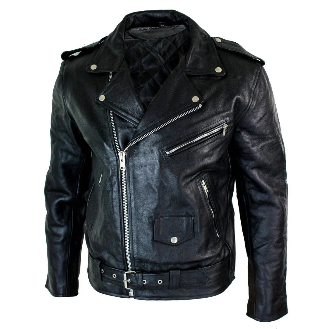 wholesale-genuine-leather-black-biker-jacket-side-front-by-SKS-Wholesales
