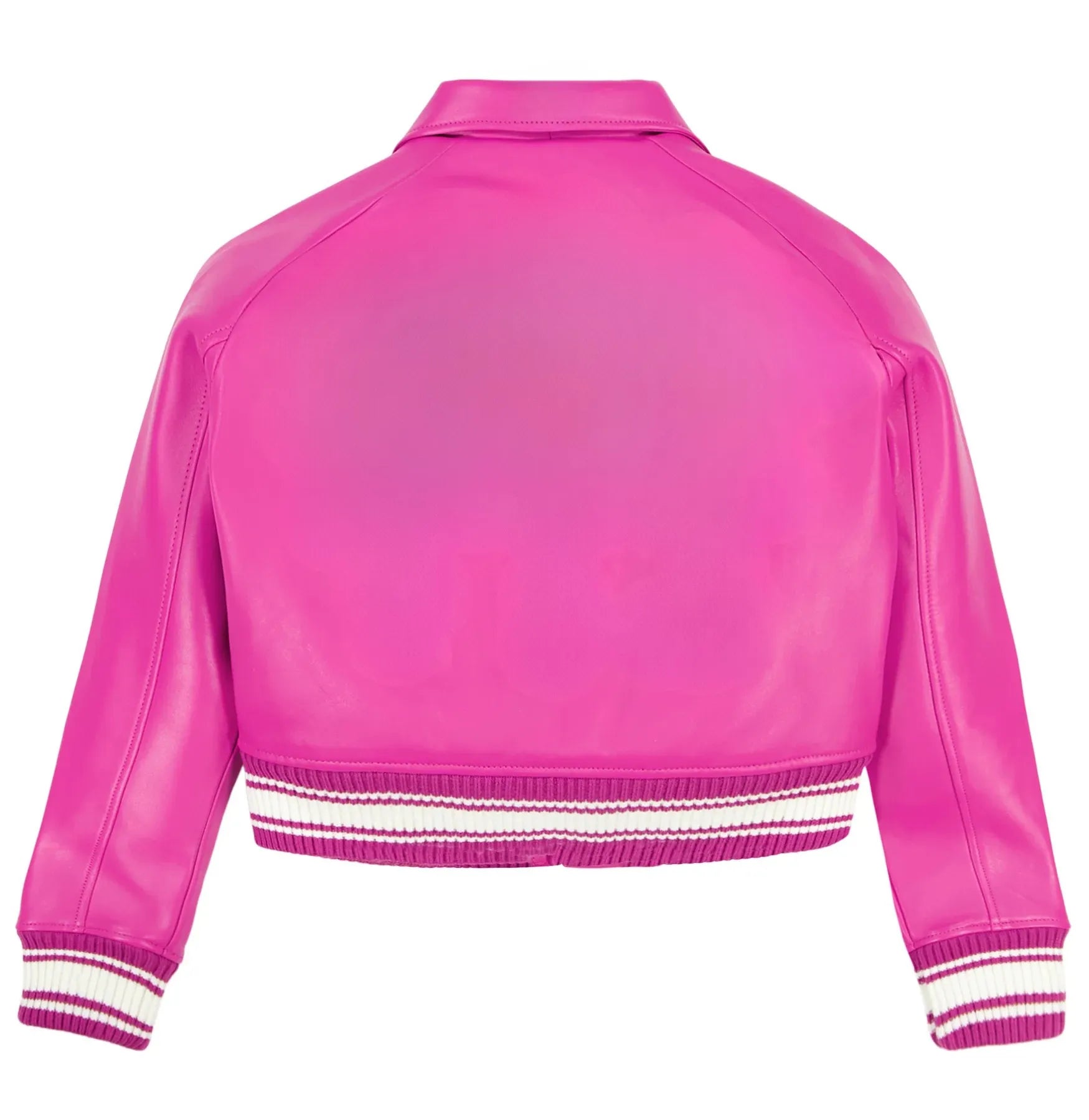 Back of Wholesale Women's Cropped Pink Avirex Jacket