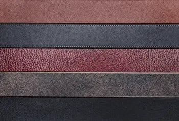 Collection of leather swatches in various colors