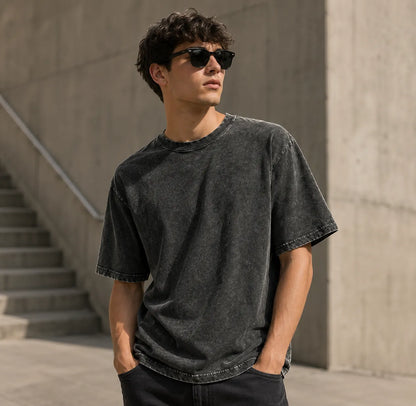 Black-Acid-Wash-T-Shirt-Model-By-SKS-Model