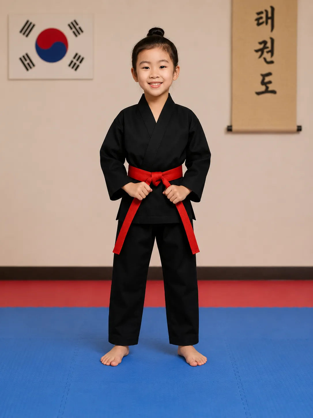Black-ITF-Taekwondo-Uniform-By-SKS-Wholeslaes-Front