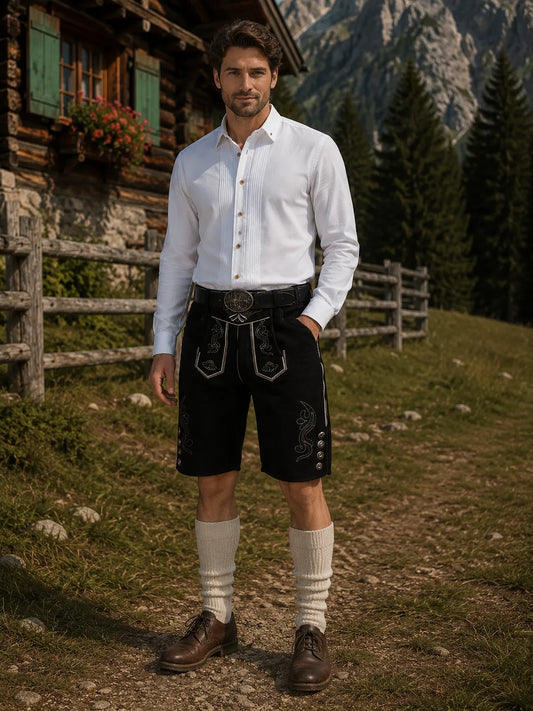 Black-Lederhosen-For-Men-Model
