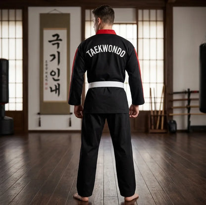 Black-Taekwondo-Uniform-By-SKS-Wholesales-Back
