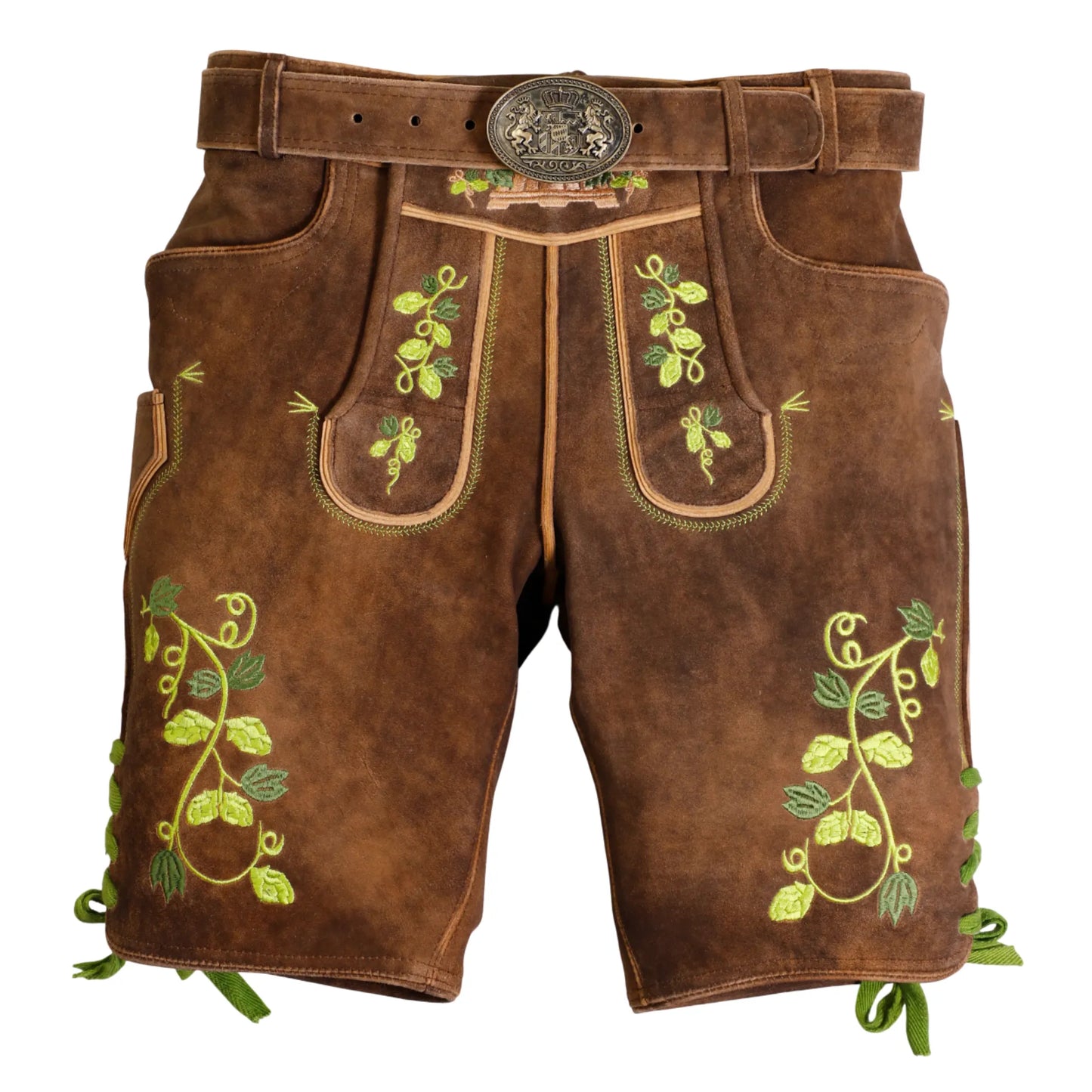 Brown short lederhosen with suspenders