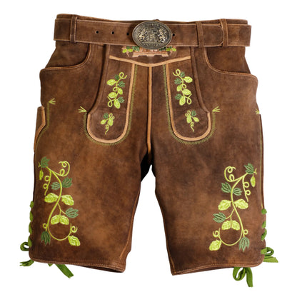 Brown short lederhosen with suspenders