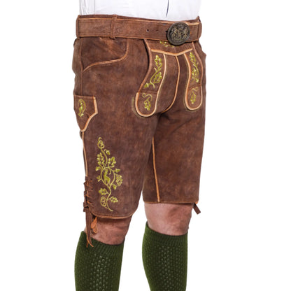 Brown short lederhosen for men, full set