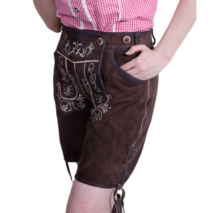 Dark brown women's lederhosen, full set