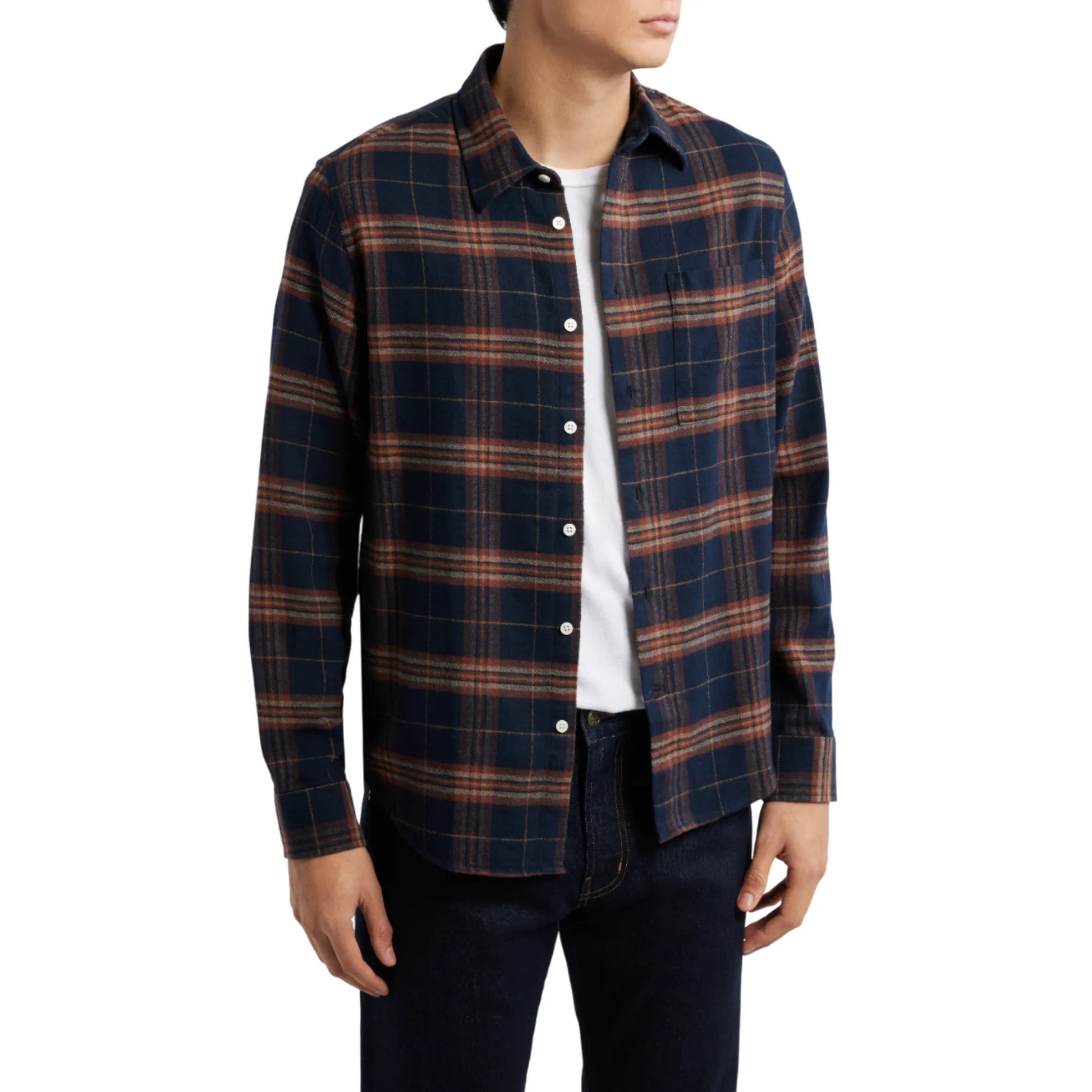 Flannel-Long-Sleeve-Button-Up-Shirt-Front-By-SKS-Wholesales