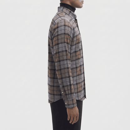 Wholesale Men's Cedarwood Plaid Flannel Button Down Shirt