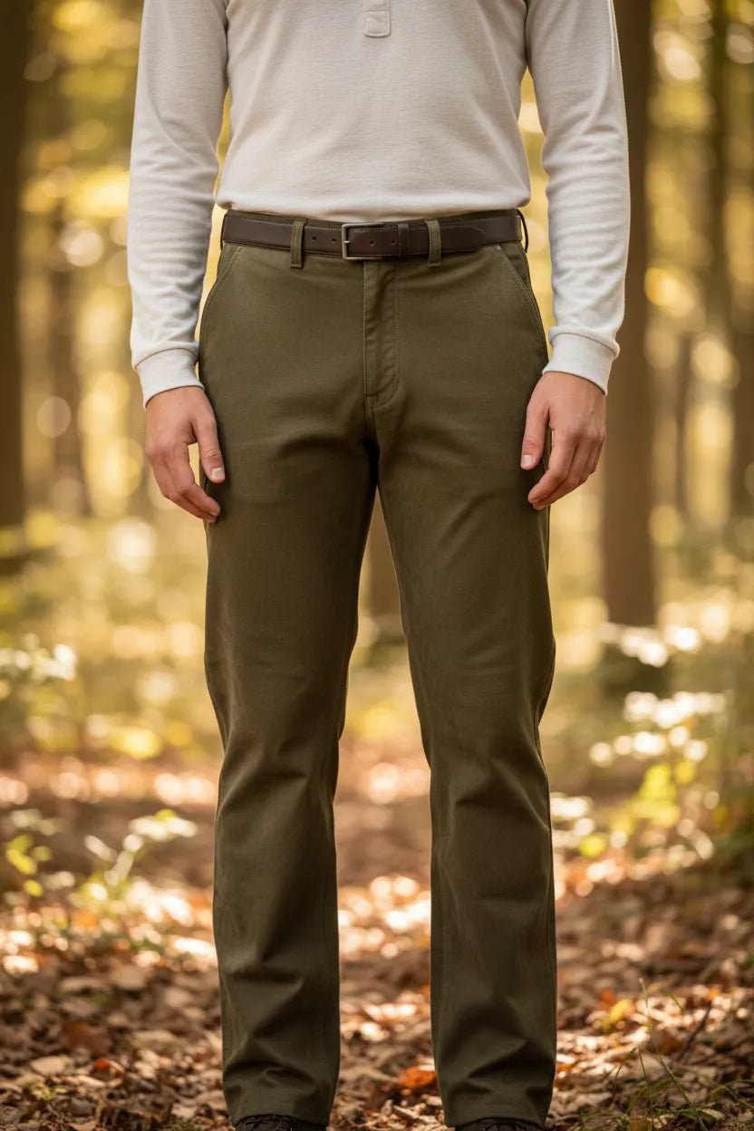 Trapper leather hunting trousers