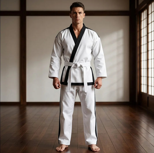 ITF-Taekwondo-White-Uniform-By-SKS-Wholeslaes-Front