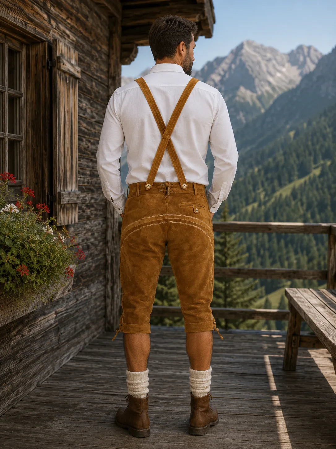 Light-Brown-Knee-Length-Lederhosen-Back