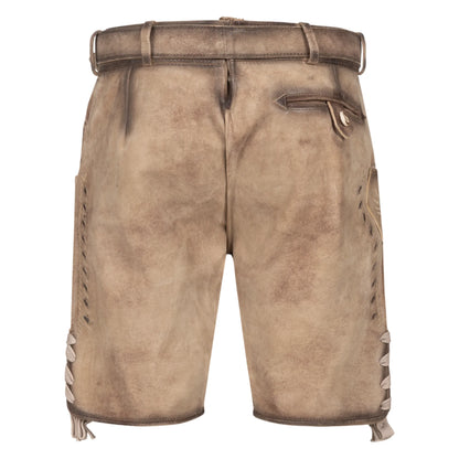 Light brown men's lederhosen, back view