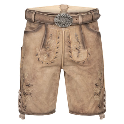 Light brown men's lederhosen, front view