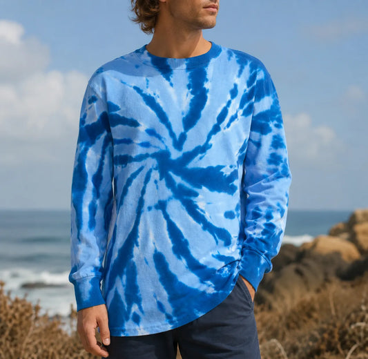 Long-Sleeve-Tie-Dye-Tee-Shirts-Front-By-SKS-Model