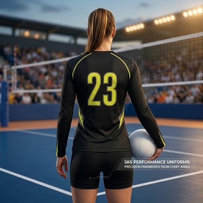 Wholesale Black Long Sleeve Volleyball Uniforms