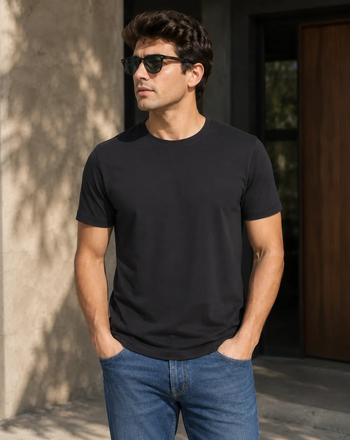 Mens-Short-Sleeve-T-Shirt-Front-By-SKS-Model
