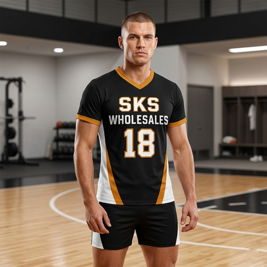 Wholesale Men's Black Volleyball Uniform