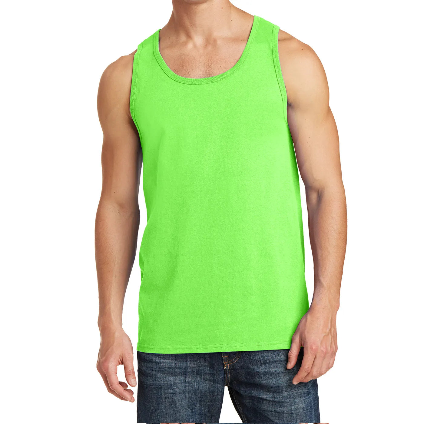 Neon-Green-Mens-Tank-Top-Front-By-SKS-Wholesales