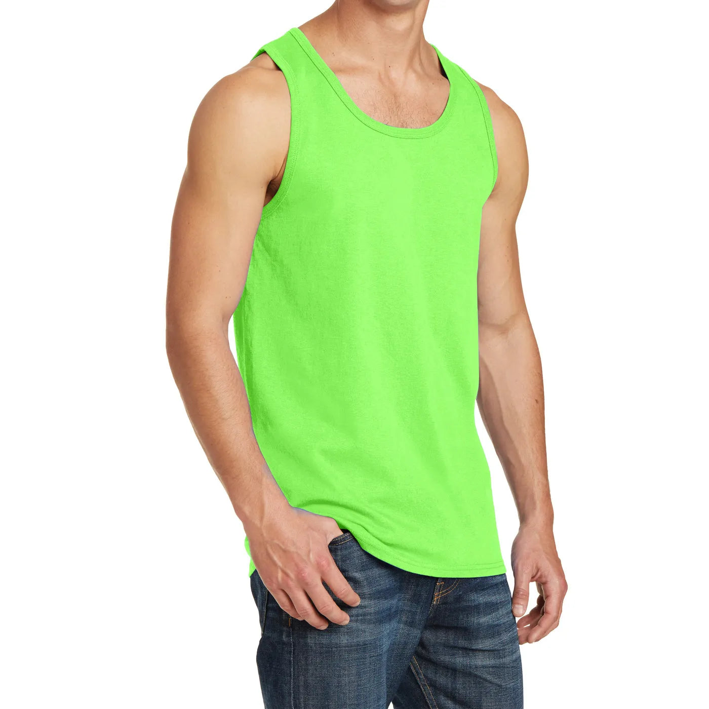Neon-Green-Mens-Tank-Top-Model-By-SKS-Wholesales