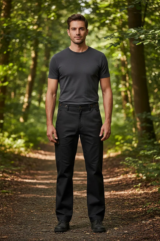 Men's Sprinz nubuck leather trousers, front