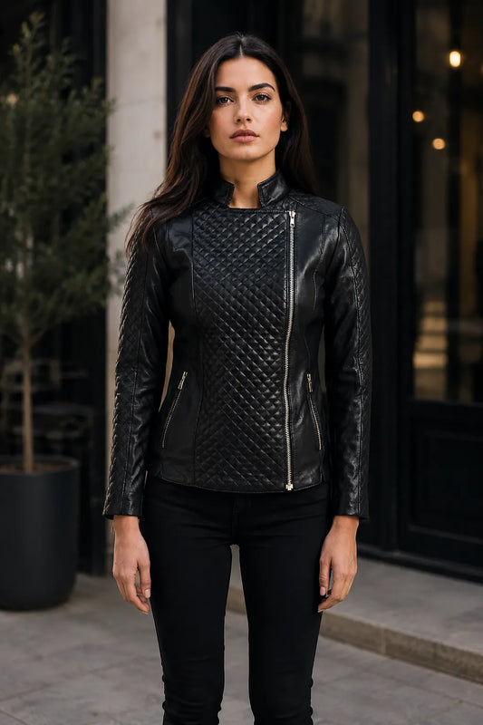 Quilted-Leather-Biker-Jacket-Front-By-SKS-Model