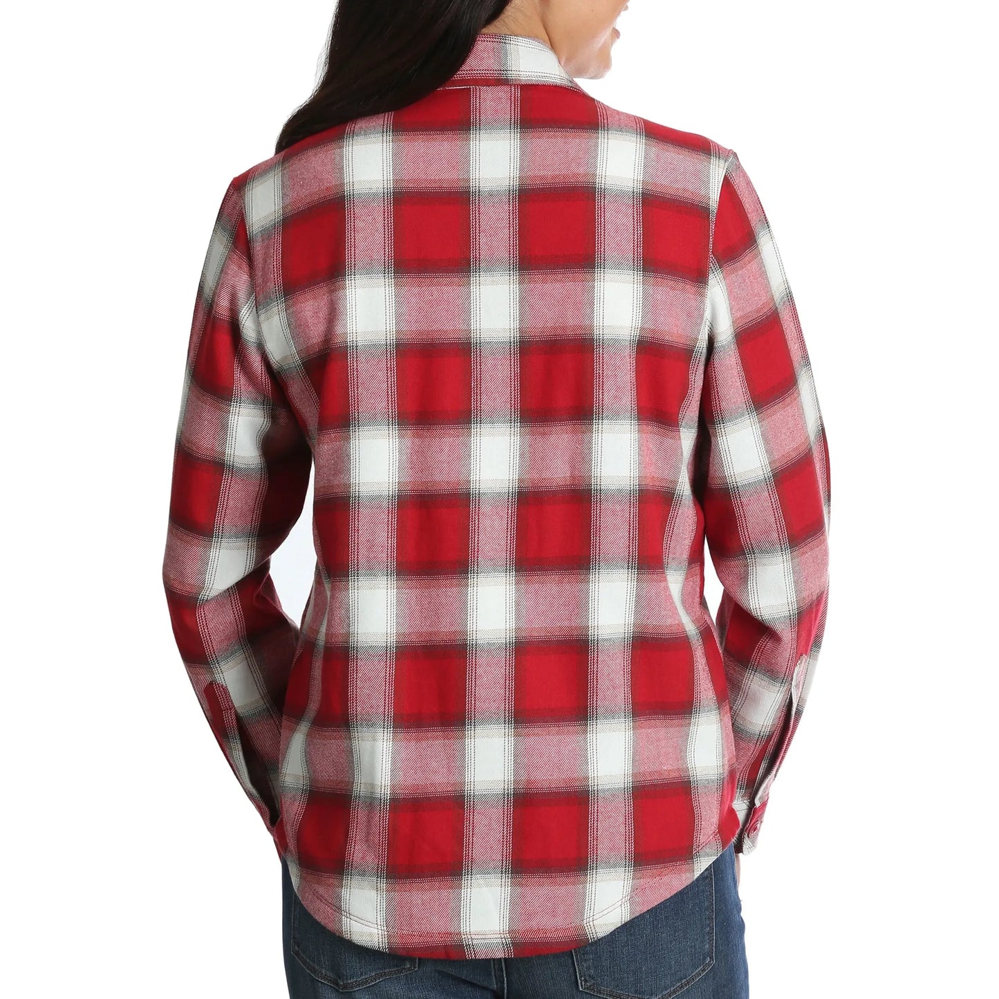 Red-and-White-Flannel-Shirt-Womens-Back-By-SKS-Wholesales