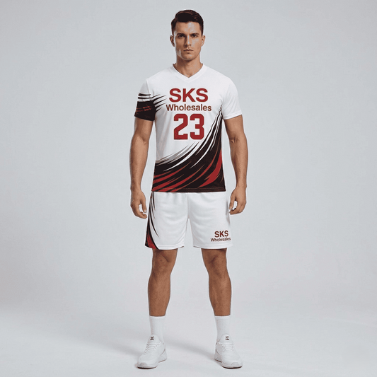Wholesale Boys White Volleyball Uniforms