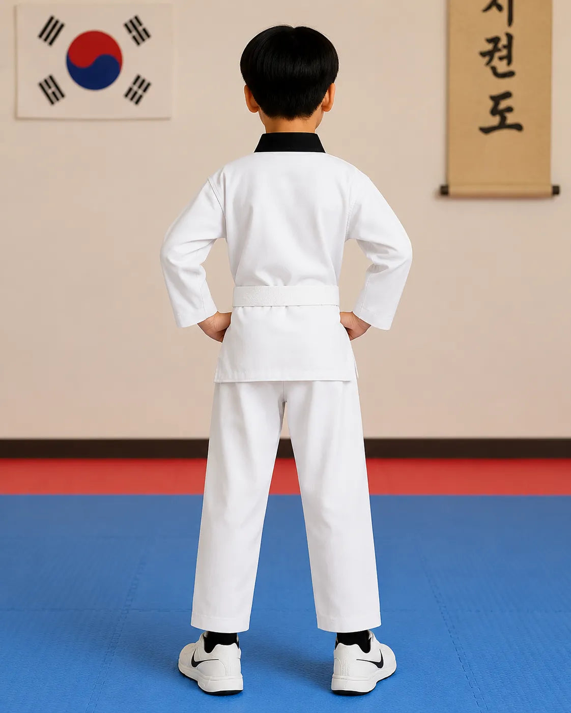 White-Taekwondo-Uniform-By-SKS-Wholesales-Back