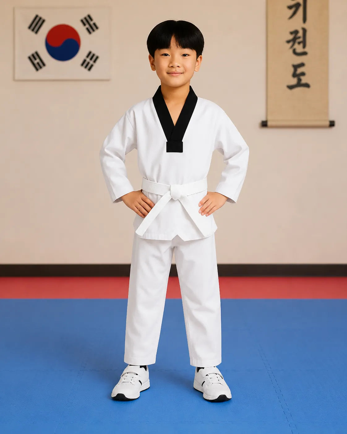 White-Taekwondo-Uniform-By-SKS-Wholesales-Front
