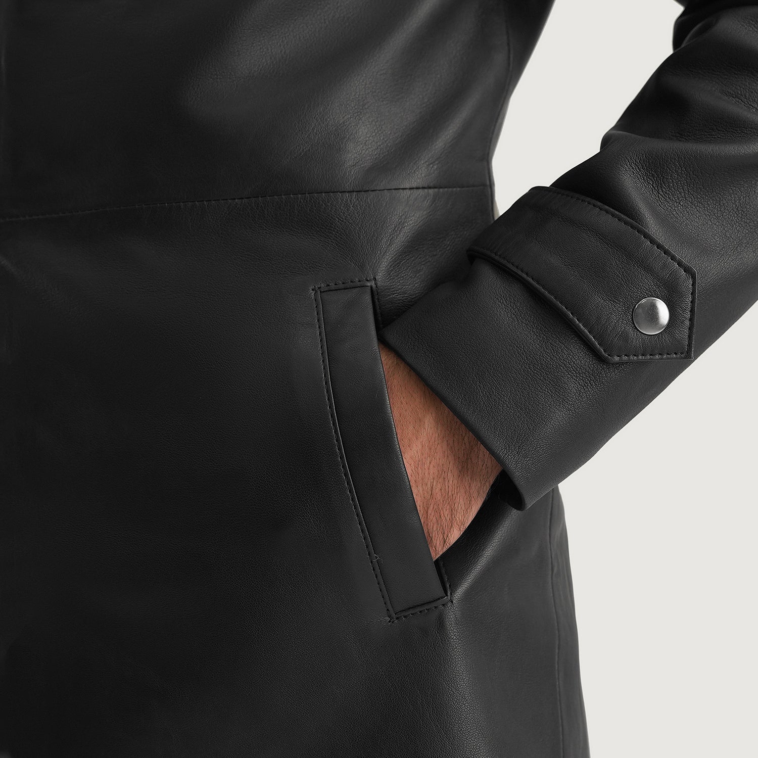 Wholesale-Black-Leather-Coat-Close-Up