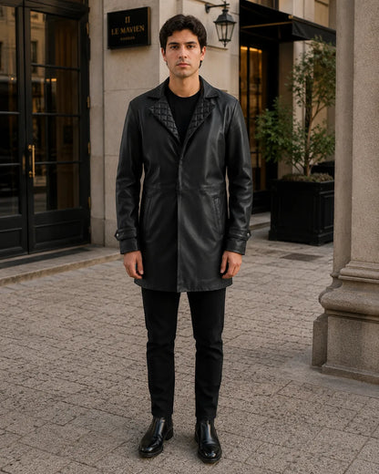 Wholesale-Black-Leather-Coat-Model