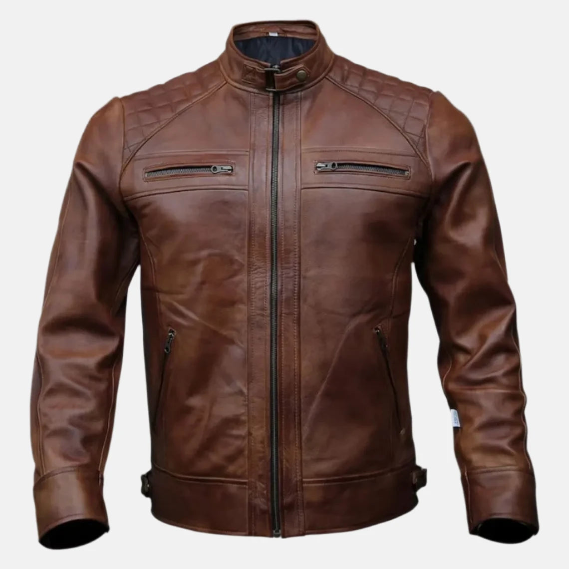 Wholesale-Leather-Jacket-Brown-Front