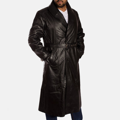 Wholesale-Leather-Trench-Coat-Right-side-pose