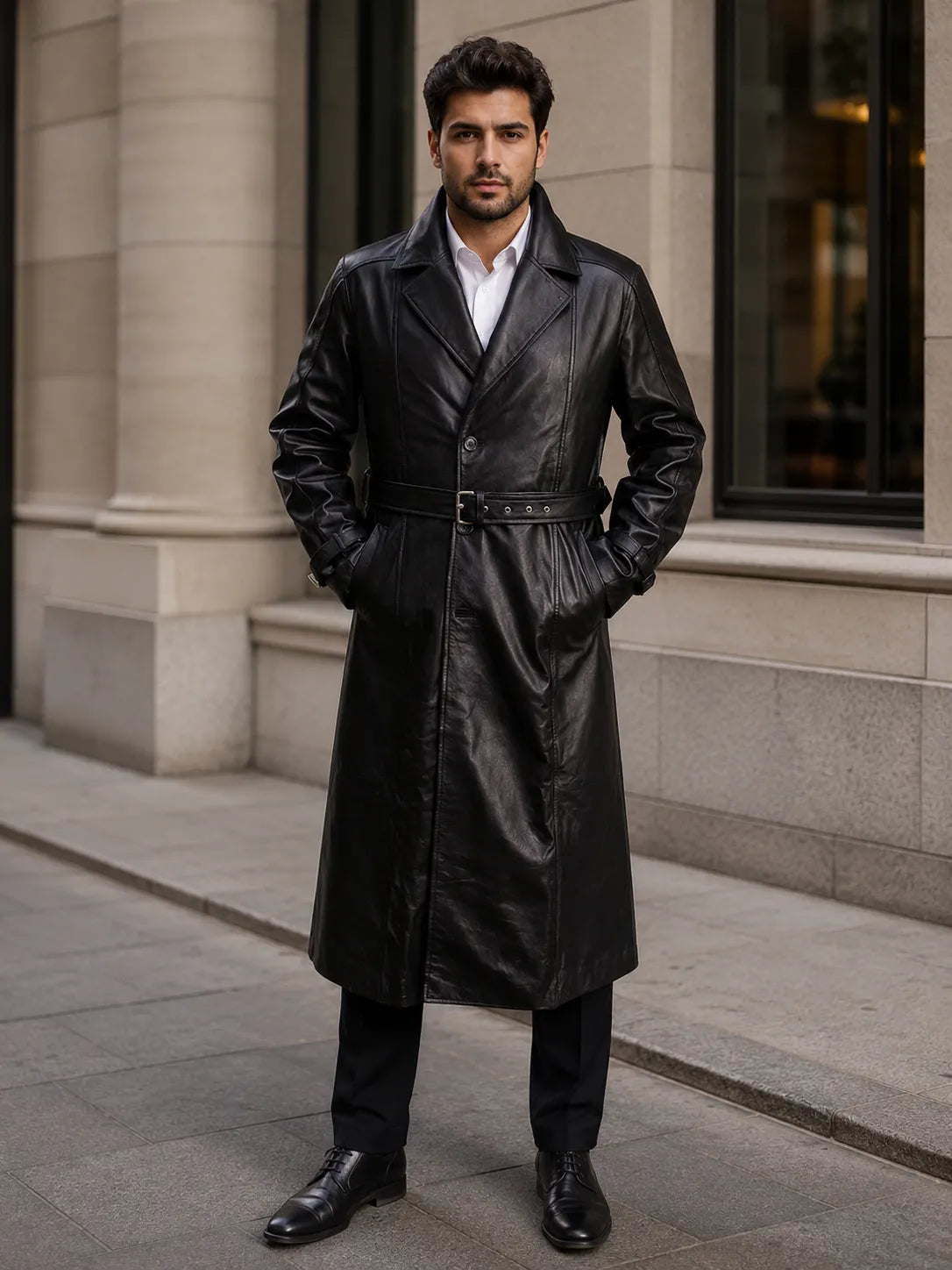 Wholesale-Leather-Trench-Coat-Model
