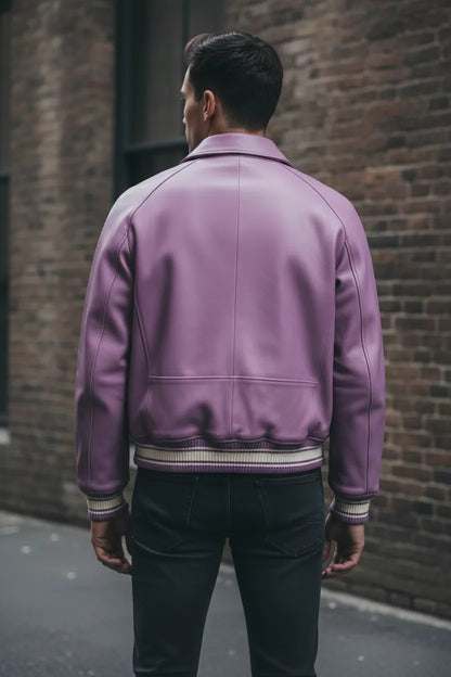 Avirex icon leather jacket, back view