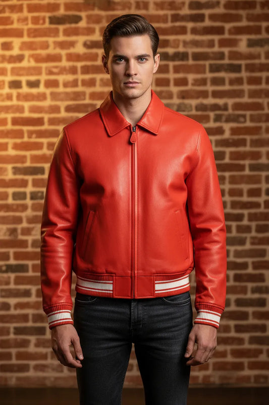 Avirex orange leather jacket