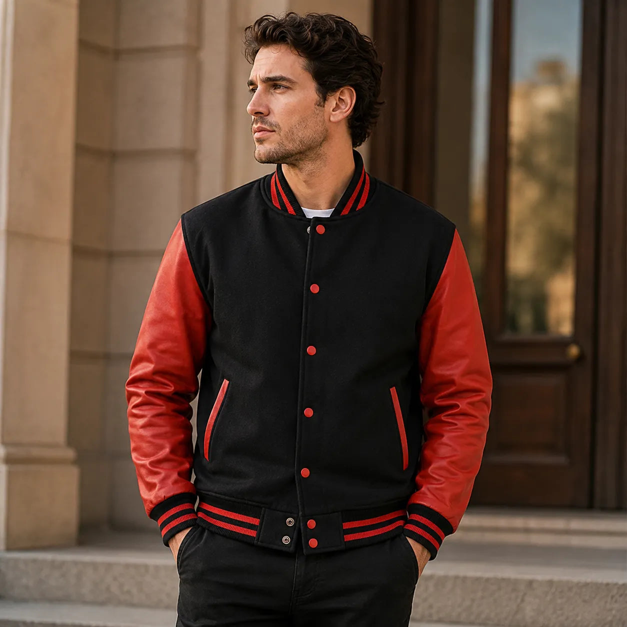 black-and-orange-letterman-jacket-front-by-SKS