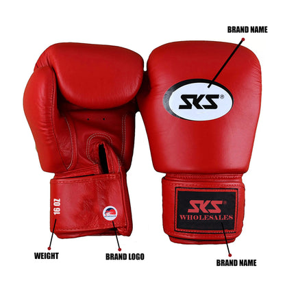 Custom all-red boxing gloves, pair