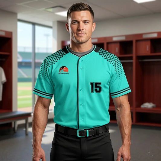 custom-aqua-and-black-baseball-uniforms-by-sks-wholesales-Front