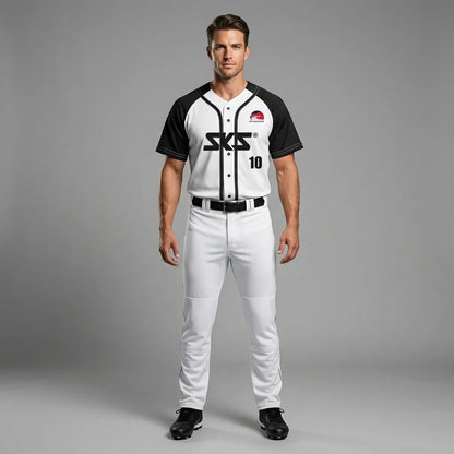custom-black-and-white-baseball-uniforms-by-sks-wholesales-Front
