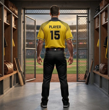 Wholesale Custom Black And Yellow Baseball Uniforms