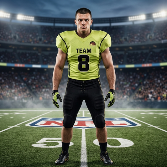 Wholesale Custom Black And Yellow Football Uniforms