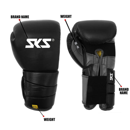 Custom black boxing gloves, pair