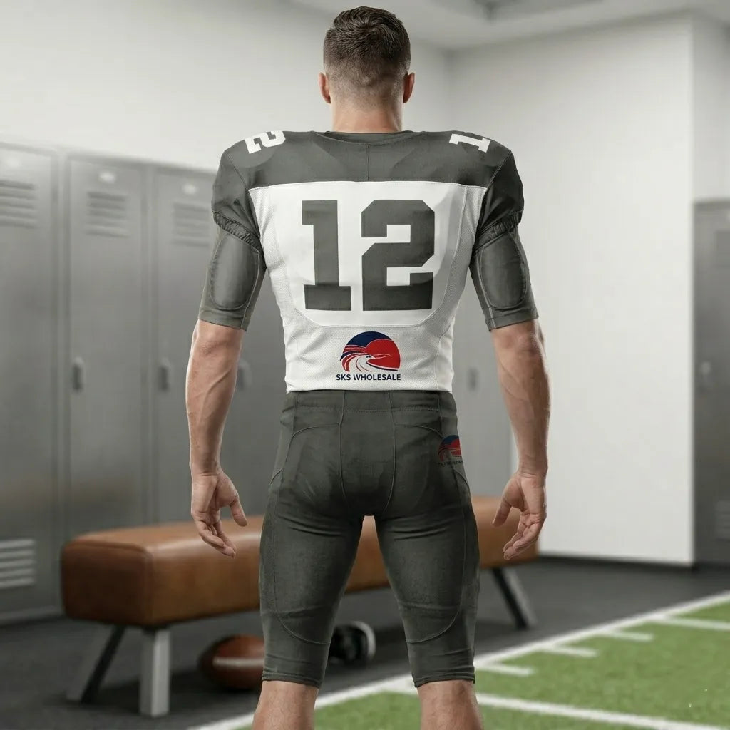 custom-black-white-football-uniform-by-sks-wholesales-Back