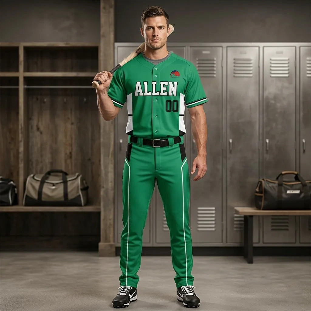 custom-green-baseball-uniform-by-sks-wholesales-Front