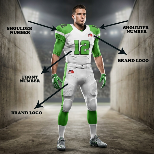 Wholesale Custom Green And White Football Uniforms