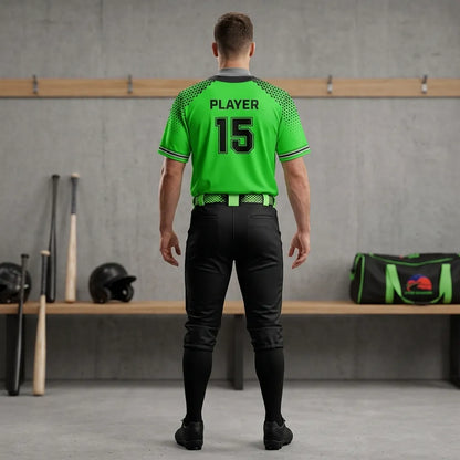 custom-lime-green-and-black-baseball-uniforms-by-sks-wholesales-Back